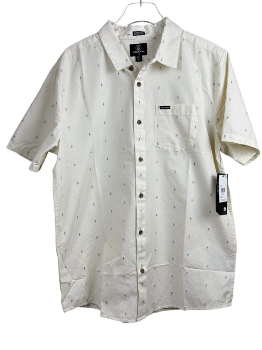 Volcom Bankstone Off White Classic Fit S/S Shirt Men’s Size L NWT MSRP $60